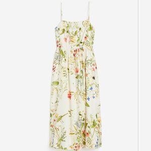 H&M Wildflower Linen Floral Midi Dress Size XXL